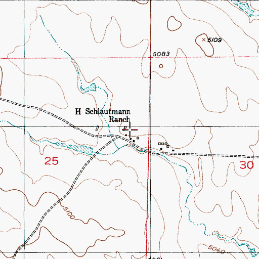 Topographic Map of H Schlautmann Ranch, WY