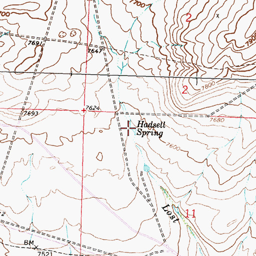 Topographic Map of Hadsell Spring, WY