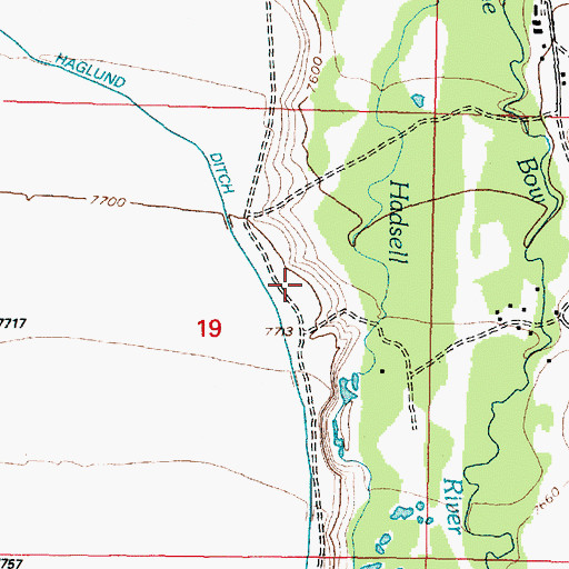 Topographic Map of Haglund Ditch, WY