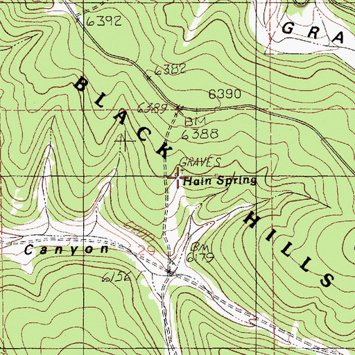 Topographic Map of Hain Spring, WY