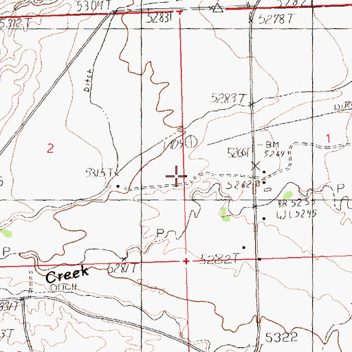 Topographic Map of Haines Ranch, WY