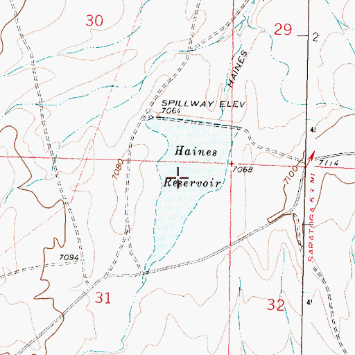Topographic Map of Haines Reservoir, WY