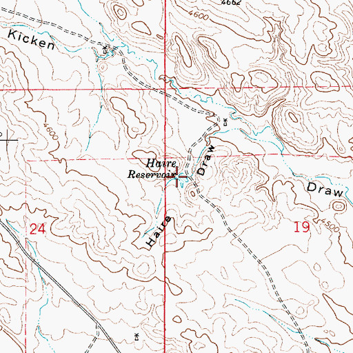 Topographic Map of Haire Reservoir, WY