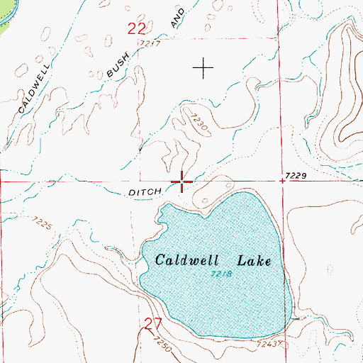 Topographic Map of Haley and Hoge Ditch, WY