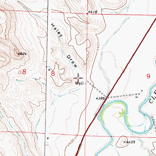 Topographic Map of Haley Draw, WY