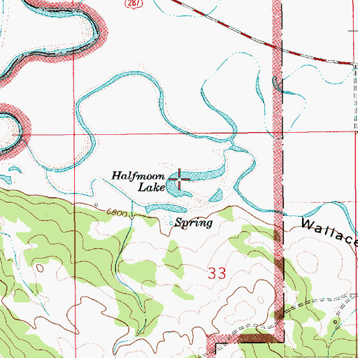 Topographic Map of Halfmoon Lake, WY