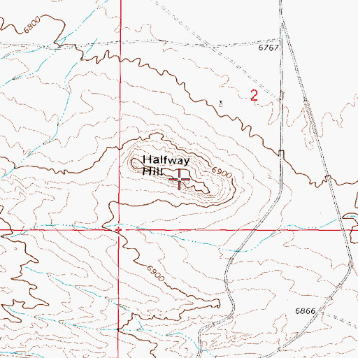 Topographic Map of Halfway Hill, WY