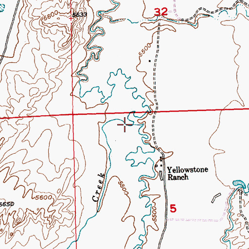 Topographic Map of Hall Creek, WY