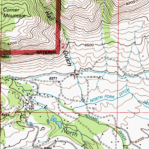 Topographic Map of Hall Gulch, WY