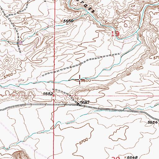 Topographic Map of Halleck Canyon, WY