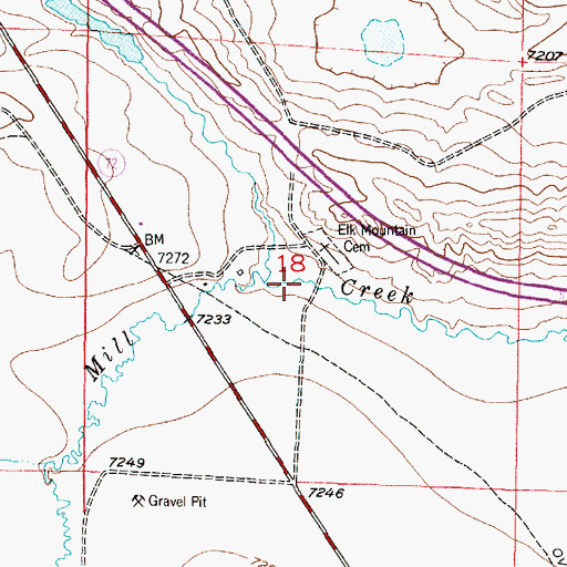 Topographic Map of Halleck Creek, WY