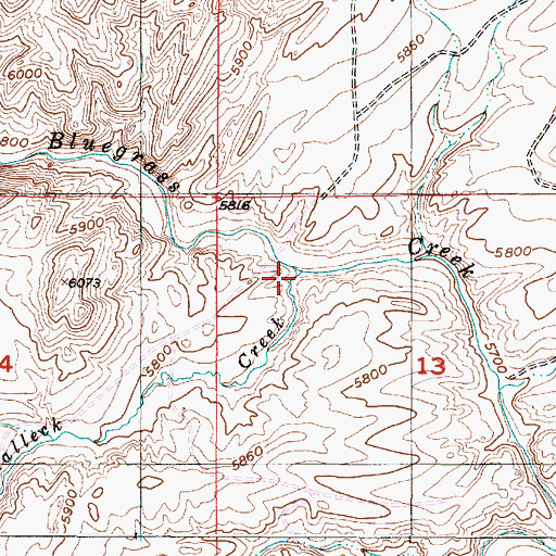 Topographic Map of Halleck Creek, WY