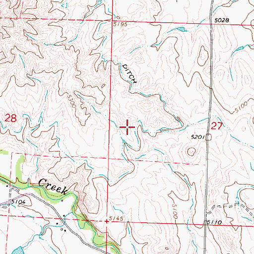 Topographic Map of Hallie Ditch, WY