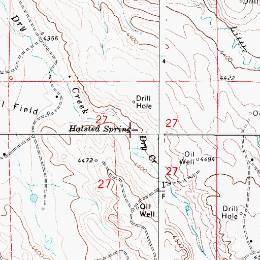 Topographic Map of Halsted Spring, WY