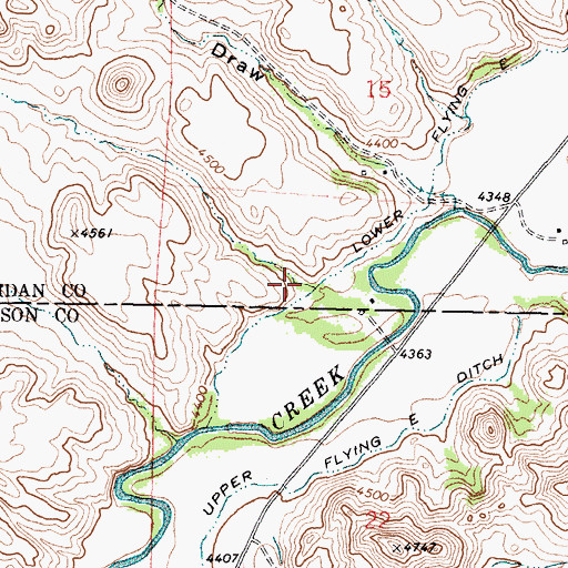Topographic Map of Hamilton Draw, WY