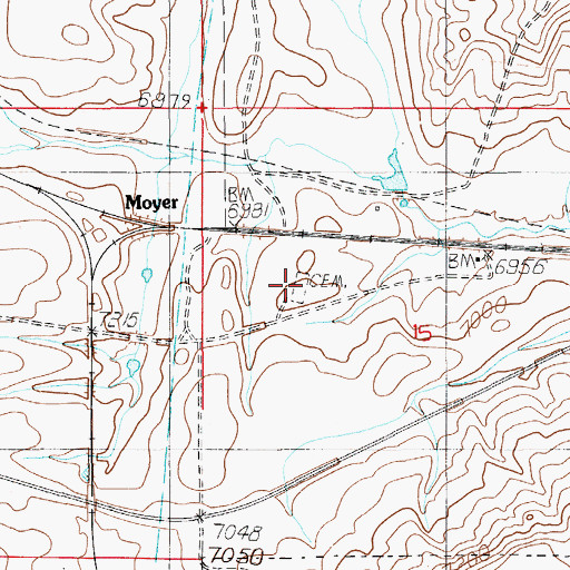 Topographic Map of Hamstork Cemetery, WY