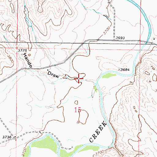 Topographic Map of Hando Draw, WY