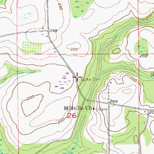 Topographic Map of Spike Cemetery, AL