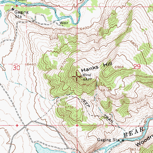 Topographic Map of Hanks Hill, WY