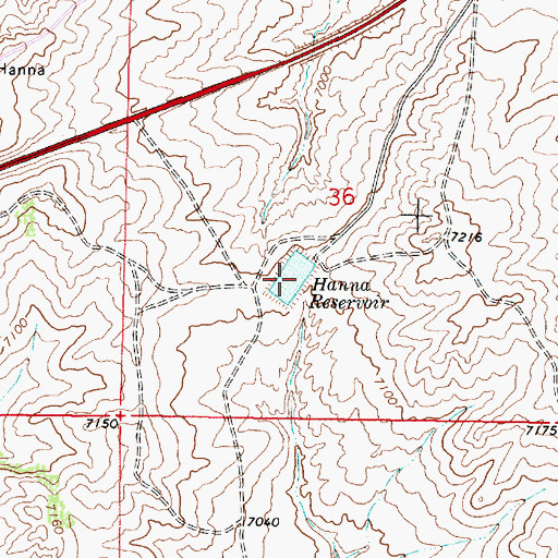 Topographic Map of Hanna Reservoir, WY