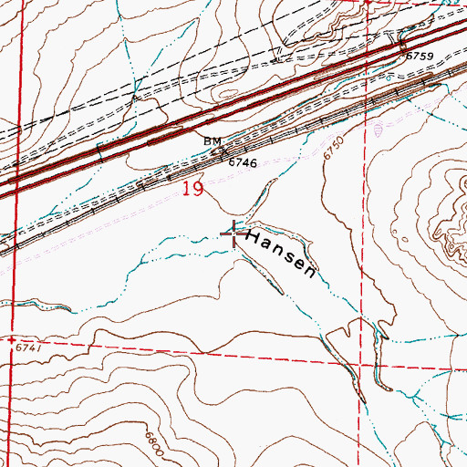 Topographic Map of Hansen Draw, WY