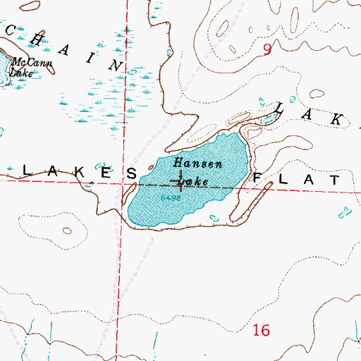 Topographic Map of Hansen Lake, WY