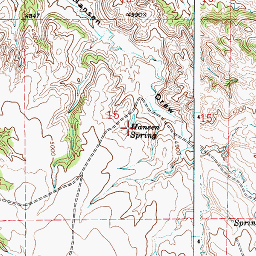Topographic Map of Hansen Spring, WY