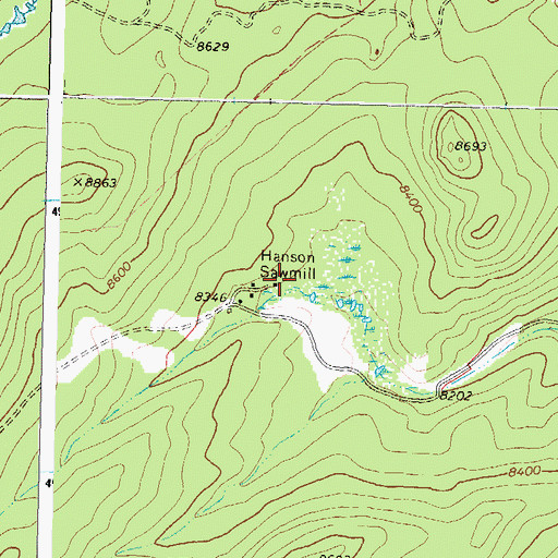 Topographic Map of Hanson Sawmill, WY
