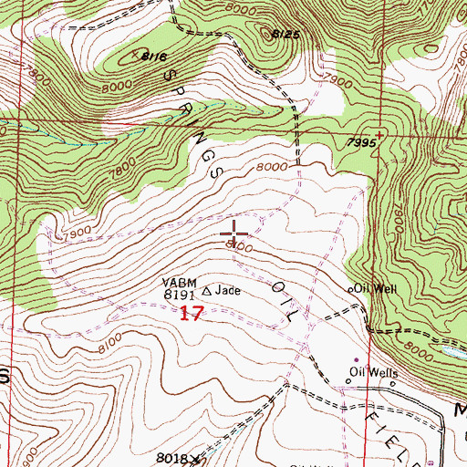 Topographic Map of Happy Springs Oil Field, WY