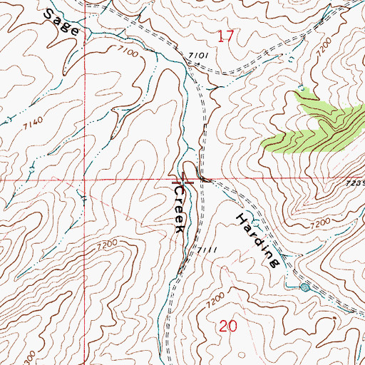 Topographic Map of Harding Hollow, WY