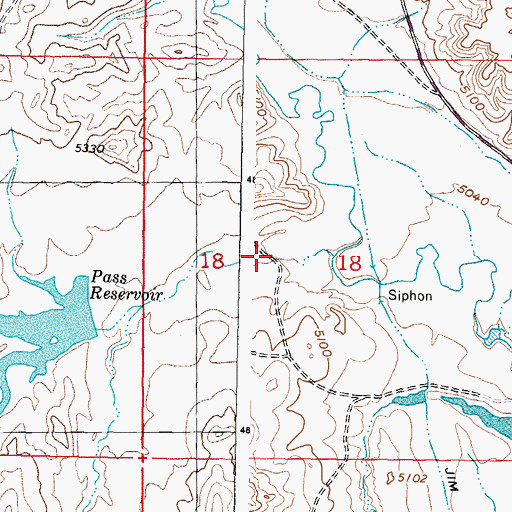 Topographic Map of Hardluck Reservoir, WY