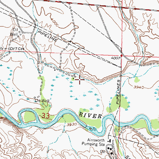 Topographic Map of Harmony Ditch, WY