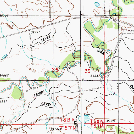 Topographic Map of Harney Ranch, WY