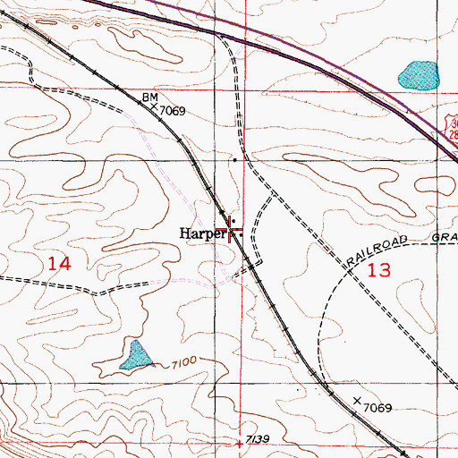 Topographic Map of Harper, WY
