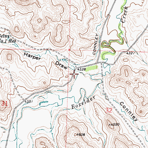Topographic Map of Harper Draw, WY
