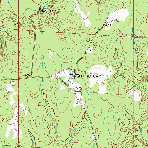 Topographic Map of Sterling Cemetery, AL