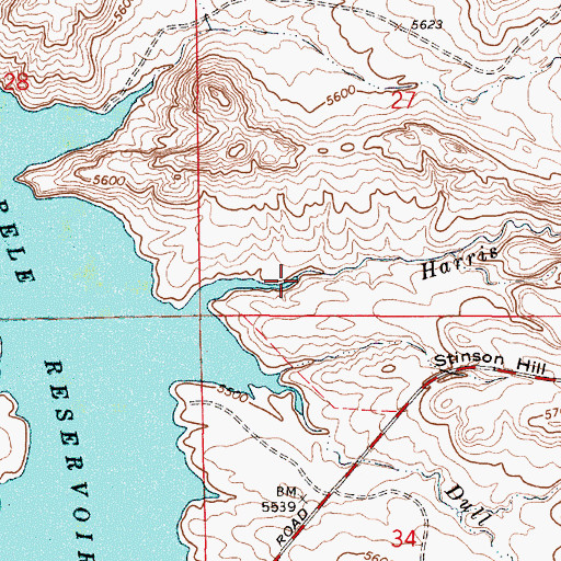 Topographic Map of Harris Creek, WY