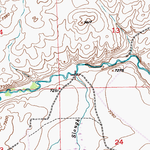 Topographic Map of Harris Slough, WY