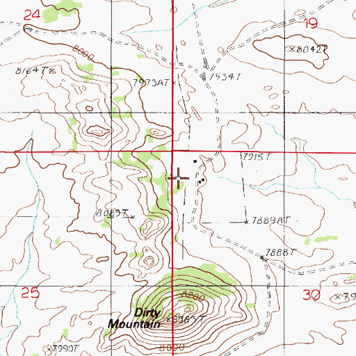 Topographic Map of Harry Brown Ranch, WY