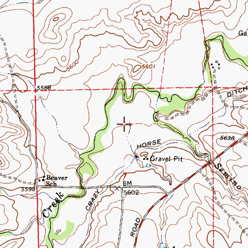 Topographic Map of Hart Draw, WY