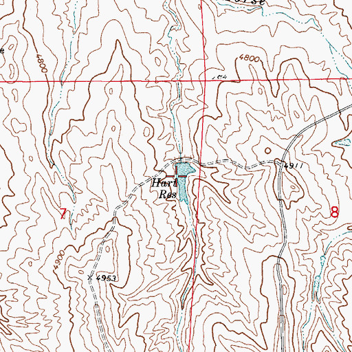 Topographic Map of Hart Reservoir, WY