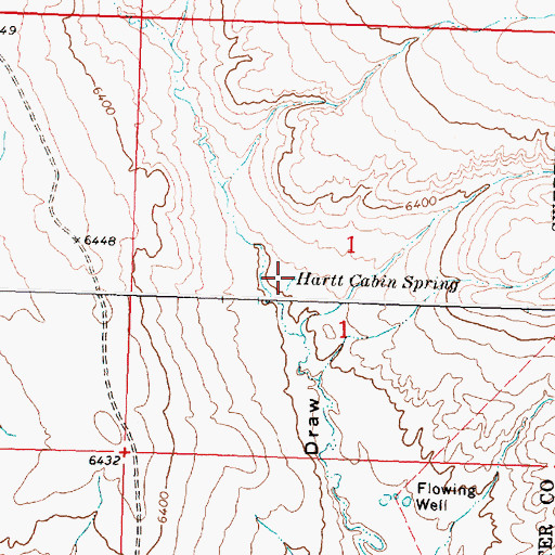 Topographic Map of Hartt Cabin Spring, WY