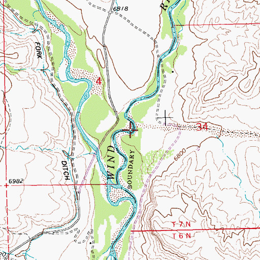 Topographic Map of Harvey Draw, WY