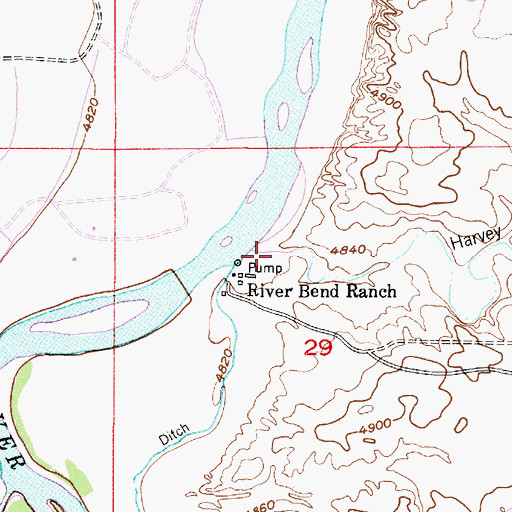 Topographic Map of Harvey Gulch, WY