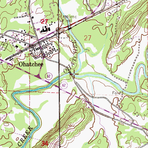 Topographic Map of Tallasseehatchee Creek, AL