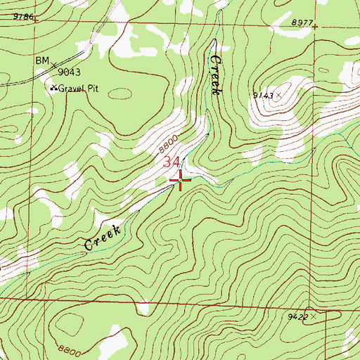 Topographic Map of Haskins Creek, WY