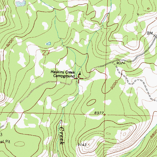 Topographic Map of Haskins Creek Campground, WY