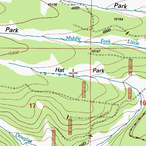 Topographic Map of Hat Park, WY