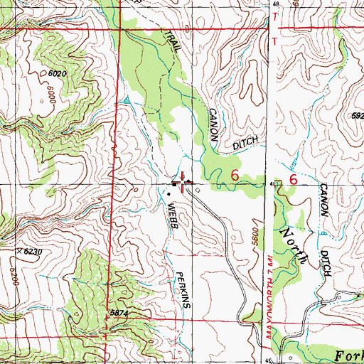 Topographic Map of Hat Ranch, WY