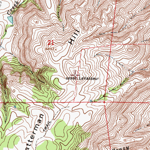 Topographic Map of Hatterman Hill, WY